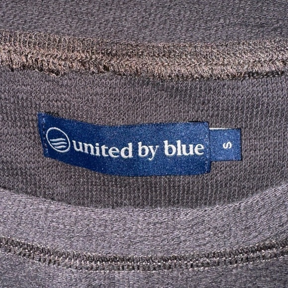 United by Blue Organic Cotton Recycled Brown Textured Long Sleeve Crewneck Top S - Picture 4 of 6